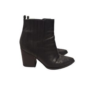 Marc Fisher LTD Booties Womens 8.5 Black Oshay Pointed Toe Chelsea Leather